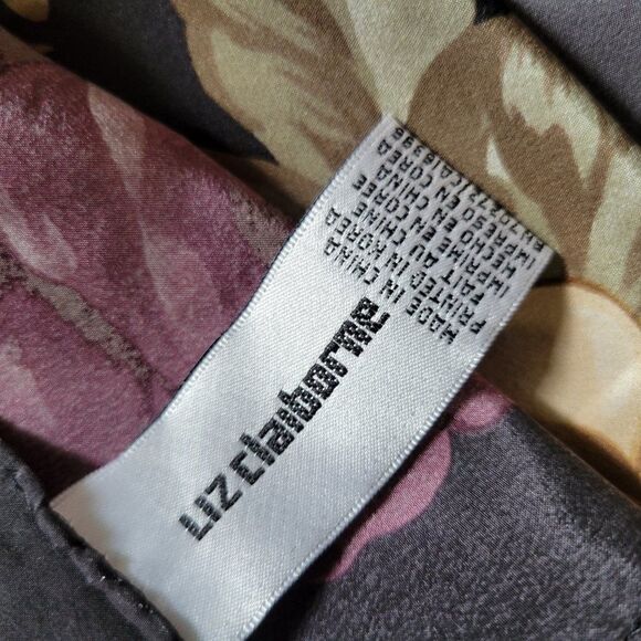 EUC VINTAGE LIZ CLAIBORNE FLORAL 100% SILK HANKY - Picture 9 of 10